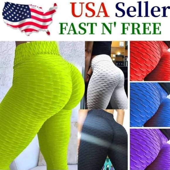 Push Up Leggings Women Fitness Pants High Waist Sp - Picture 4 of 6